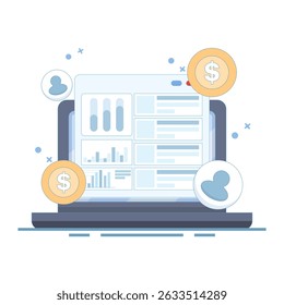 Pay Per Click or PPC Marketing Concept, Campanha de PPC do site, Análise da campanha de PPC, Campanha de publicidade digital. Marketing de pagamento por clique, tráfego pago do site. Estratégia PPC bem-sucedida.