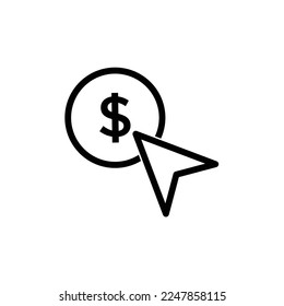 Pay Per Click scan line icon. Simple element illustration. Pay Per Click concept outline symbol design.