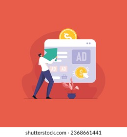 Pay per click. SEO optimization, Digital marketing and paid promotion on Social media network