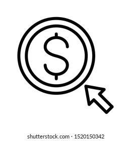 pay per click thin line vector icon