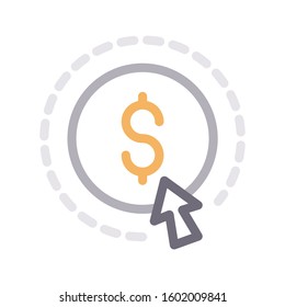 pay per click vector color line icon 