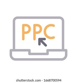 pay per click vector color line icon 