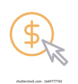 pay per click vector color line icon 