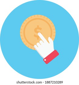 pay per click vector colour flat icon