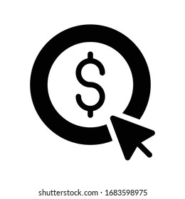 pay per click vector glyph flat icon 