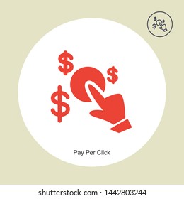 Pay per click vector icon, tagline symbol. Modern, simple flat vector illustration for web site or mobile app