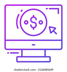 pagar por clic icono vector. Ilustración para diseño gráfico y web.