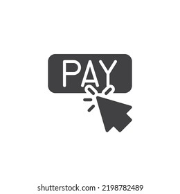 Pay per click vector icon. filled flat sign for mobile concept and web design. Payment click glyph icon. Symbol, logo illustration. Vector graphics