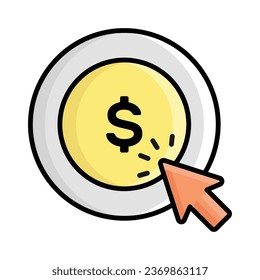 Pay per click vector icon in trendy style