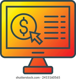 Icono de vector de pago por clic. Se puede usar para imprimir, móviles y aplicaciones web.