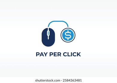 PAY PER CLICK vector, icon or logo sign isolated symbol illustration