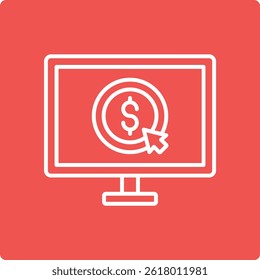 ícone de vetor Pagar Por Clique. Pode ser usado para impressão, aplicativos móveis e da Web.