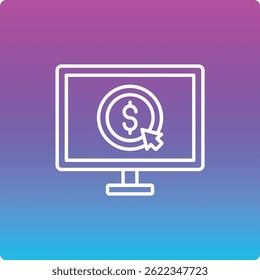 Icono de Vector de pago por Hacer clic. Se puede utilizar para aplicaciones de impresión, móviles y de Web.