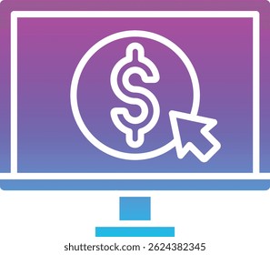Icono de Vector de pago por Hacer clic. Se puede utilizar para aplicaciones de impresión, móviles y de Web.