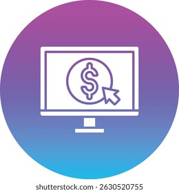 Icono de Vector de pago por Hacer clic. Se puede utilizar para aplicaciones de impresión, móviles y de Web.