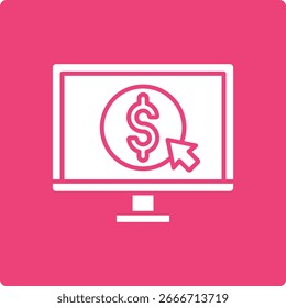 Icono de Vector de pago por Hacer clic. Se puede utilizar para aplicaciones de impresión, móviles y de Web.