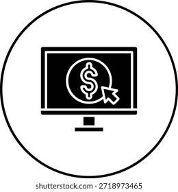 Icono de Vector de pago por Hacer clic. Se puede utilizar para aplicaciones de impresión, móviles y de Web.