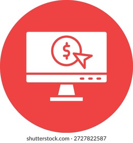 Ilustración de diseño de icono de Vector de pago por Hacer clic