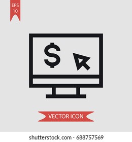 Pay per click vector icon, illustration symbol