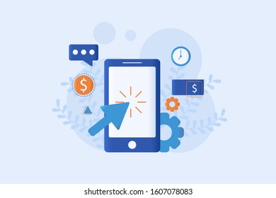 pay per click vector illustration flat design 