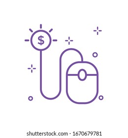 Pay Per Click Vector illustration. Shopping and E-commerce Outline icon. EPS 10 File