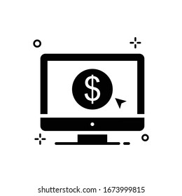 Pay Per Click Vector illustration. Shopping and E-commerce Glyph icon. 