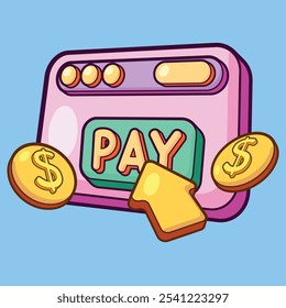 Pay Per Click Vector Illustration for Internet Marketing Design Element