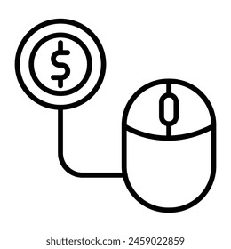Pay Per Click Vector Line Icon Design