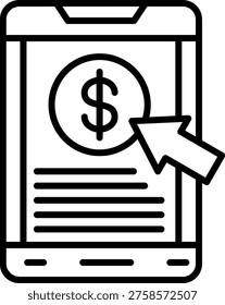 Pay Per Click Vector Line Icon Style