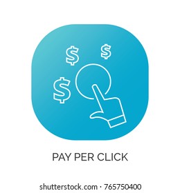 pay per click vector line icon