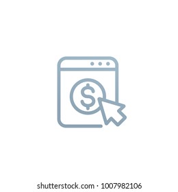 Pay Per Click Vector Linear Icon On White