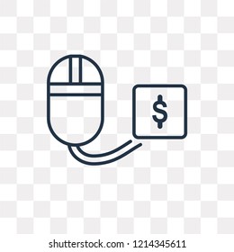 Pay per click vector outline icon isolated on transparent background, high quality linear Pay per click transparency concept can be used web and mobile
