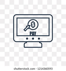 Pay per click vector outline icon isolated on transparent background, high quality linear Pay per click transparency concept can be used web and mobile