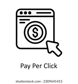 Pay Per Click Vector  outline Icon Design illustration. Seo and web Symbol on White background EPS 10 File