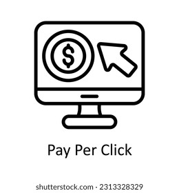 Pay Per Click Vector    outline  Icon Design illustration. Digital Marketing  Symbol on White background EPS 10 File