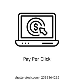 Pay per Click vector outline Icon Design illustration. Business And Management Symbol on White background EPS 10 File