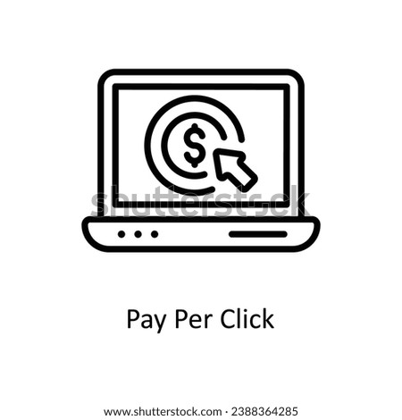 Pay per Click vector outline Icon Design illustration. Business And Management Symbol on White background EPS 10 File