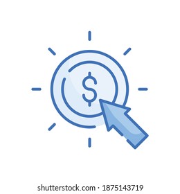  Pay Per click  Vector Style illustration. Business and Finance Filled Outline Icon. EPS 10 File