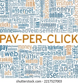 Pay Per Click word cloud conceptual design isolated on white background.