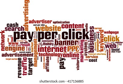 Pay per click word cloud concept. Vector illustration