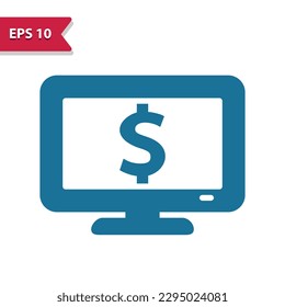 Pay Per View, TV, Dollar Icon. Professional pixel perfect vector icon.