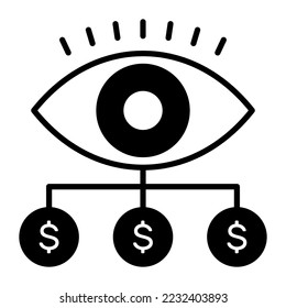 Icono de vector de pago por vista aislado en fondo blanco