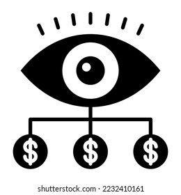 Icono de vector de pago por vista aislado en fondo blanco