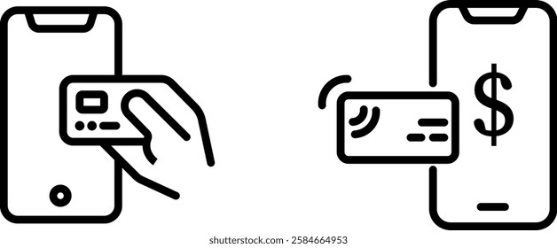 Pay with Phone Icon – Mobile Payment Symbol Representing Seamless Transactions, Digital Wallets, and Contactless Payments