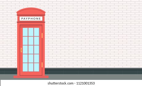 Pay phone vector. free space for text. wallpaper. background.
