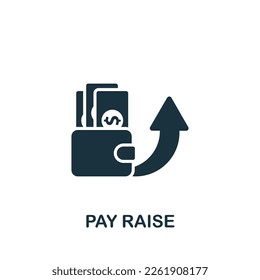 Pay raise icon. Monochrome simple sign from employee benefits collection. Pay raise icon for logo, templates, web design and infographics.