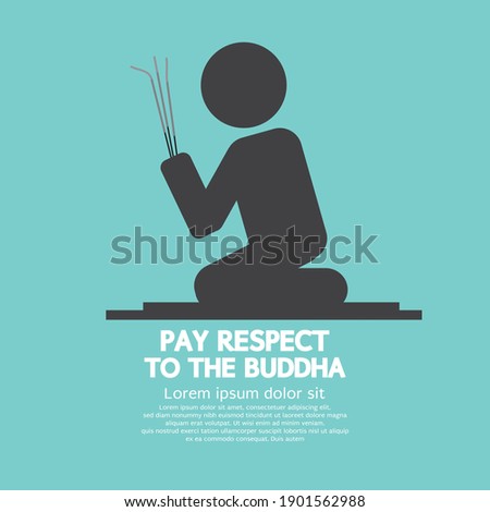 Pay Respect To The Buddha Vector Illustration .