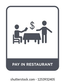 pay in restaurant icon vector on white background, pay in restaurant trendy filled icons from Humans collection, pay in restaurant simple element illustration