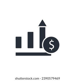 icono de aumento de pago. vector.Curso editable.Signo de estilo lineal para uso de diseño web,logotipo.Ilustración de símbolo.