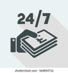 Pay services 24/7 - Sterling - Vector web icon